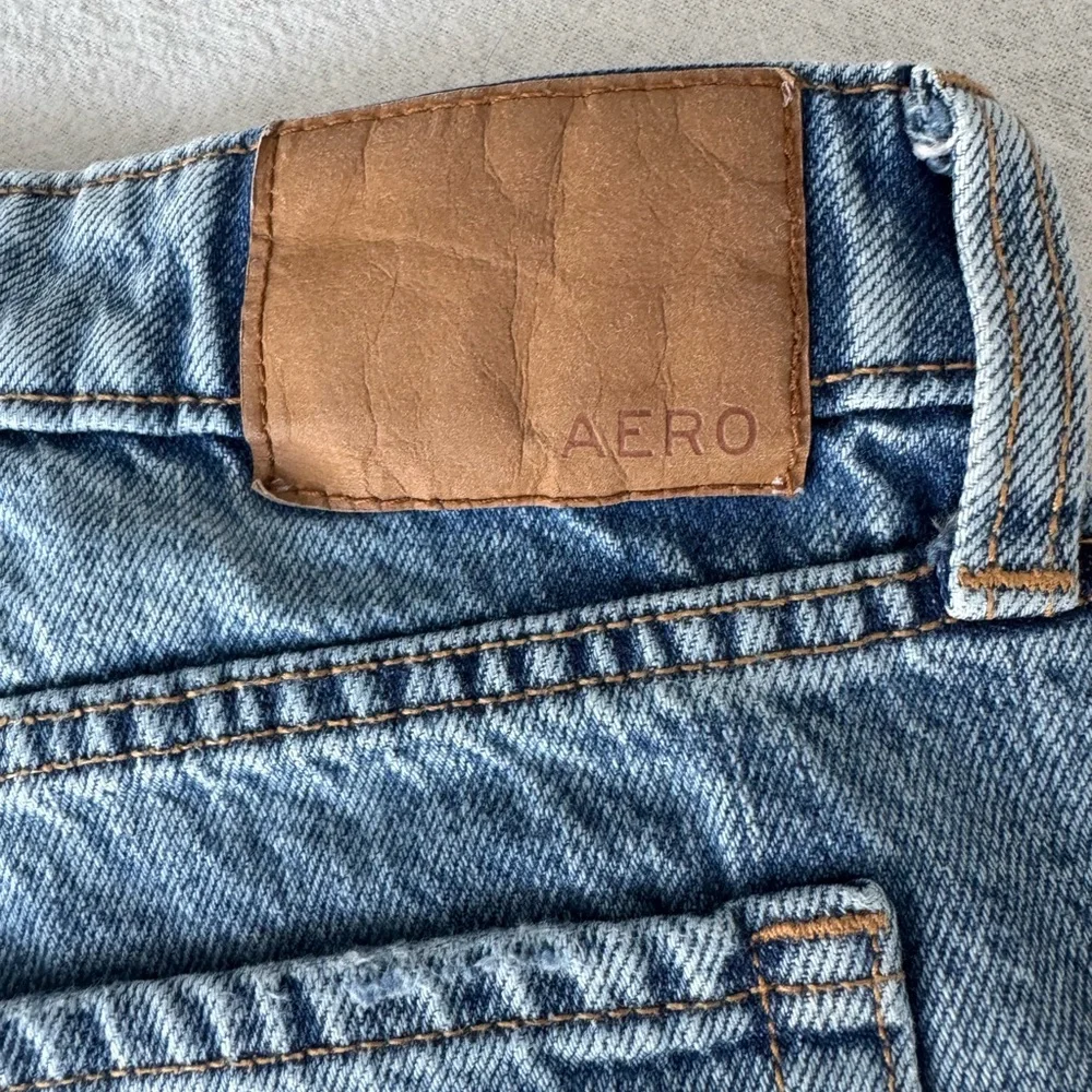 Aeropostale Light Blue Baggy Distressed Denim Jean Shorts